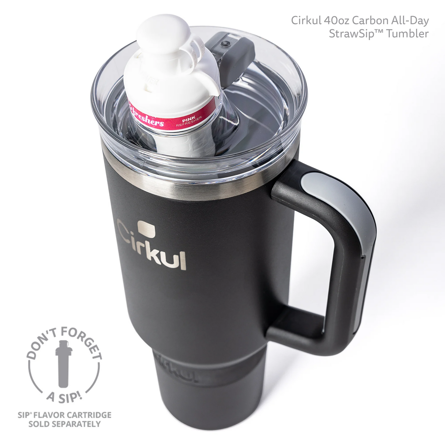 Custom Engraved Black Cirkul 40oz All Day Straw Sip Stanley Style