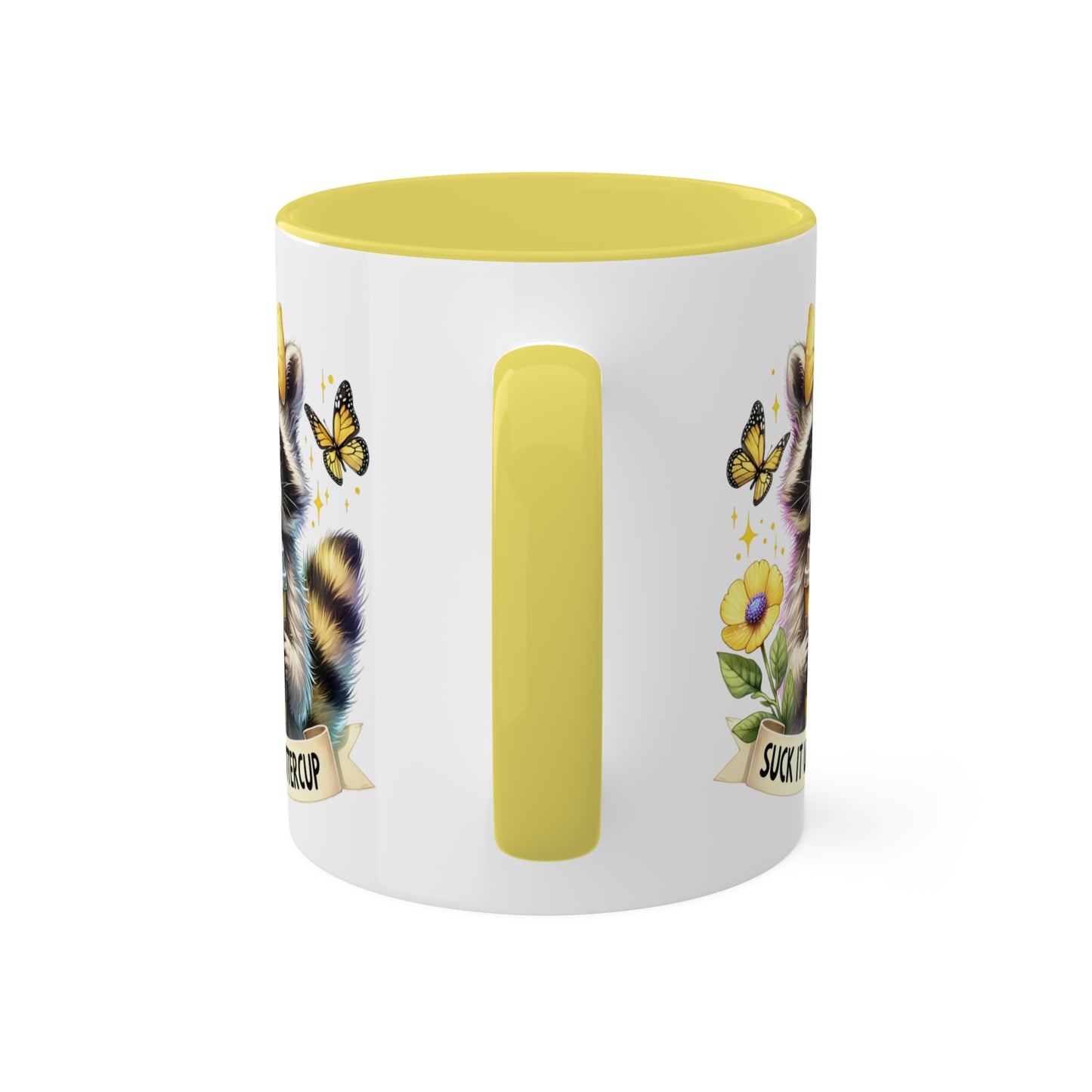 Colorful Mugs, 15oz, Suck It Up Buter Cup