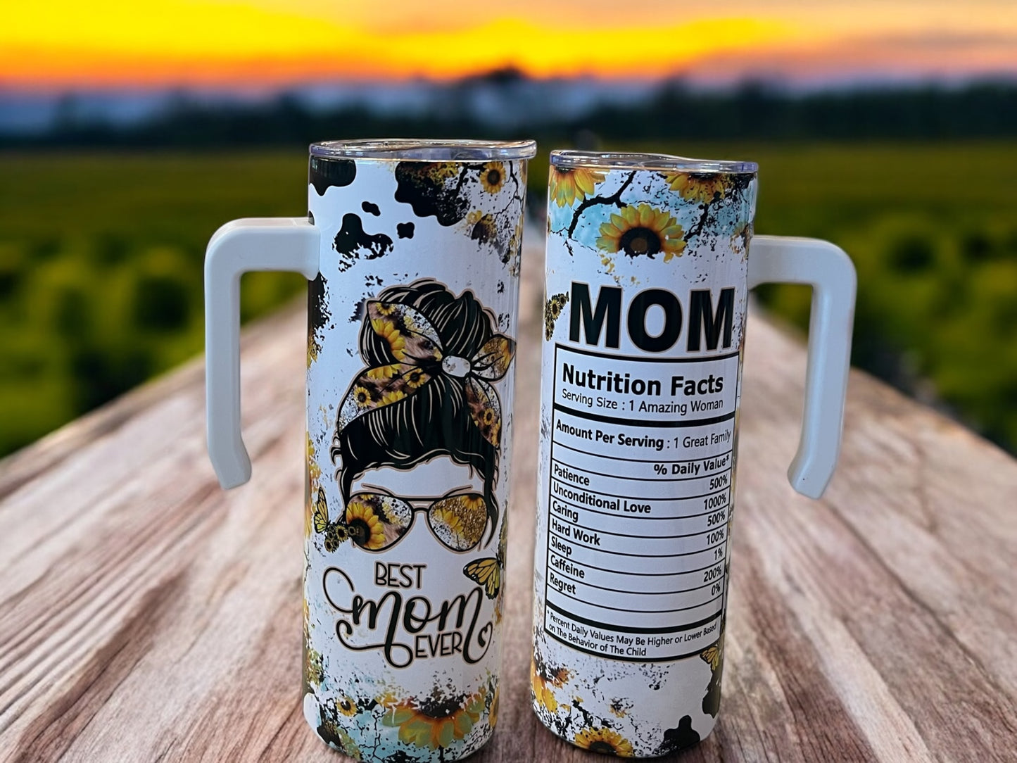 #Mom Life 20oz Stainless Steel Tumbler with Handle