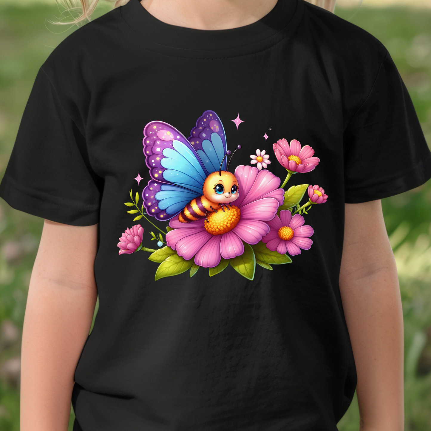 Children's Shirt -Girls Cute Butterfly Bug 13-11