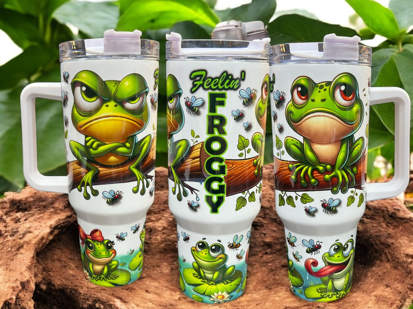 Feeling Froggy -40oz Stainless Steel Thirst Quencher Travel Cups Tumblers Water Bottles