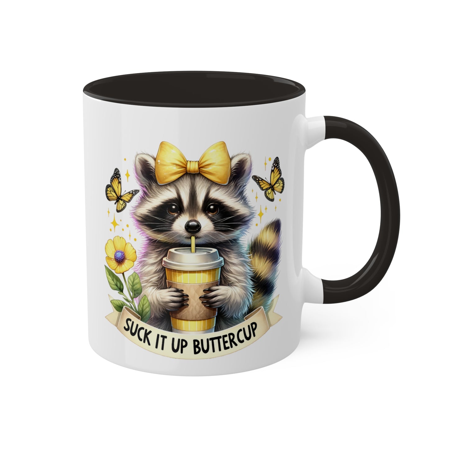 Colorful Mugs, 15oz, Suck It Up Buter Cup