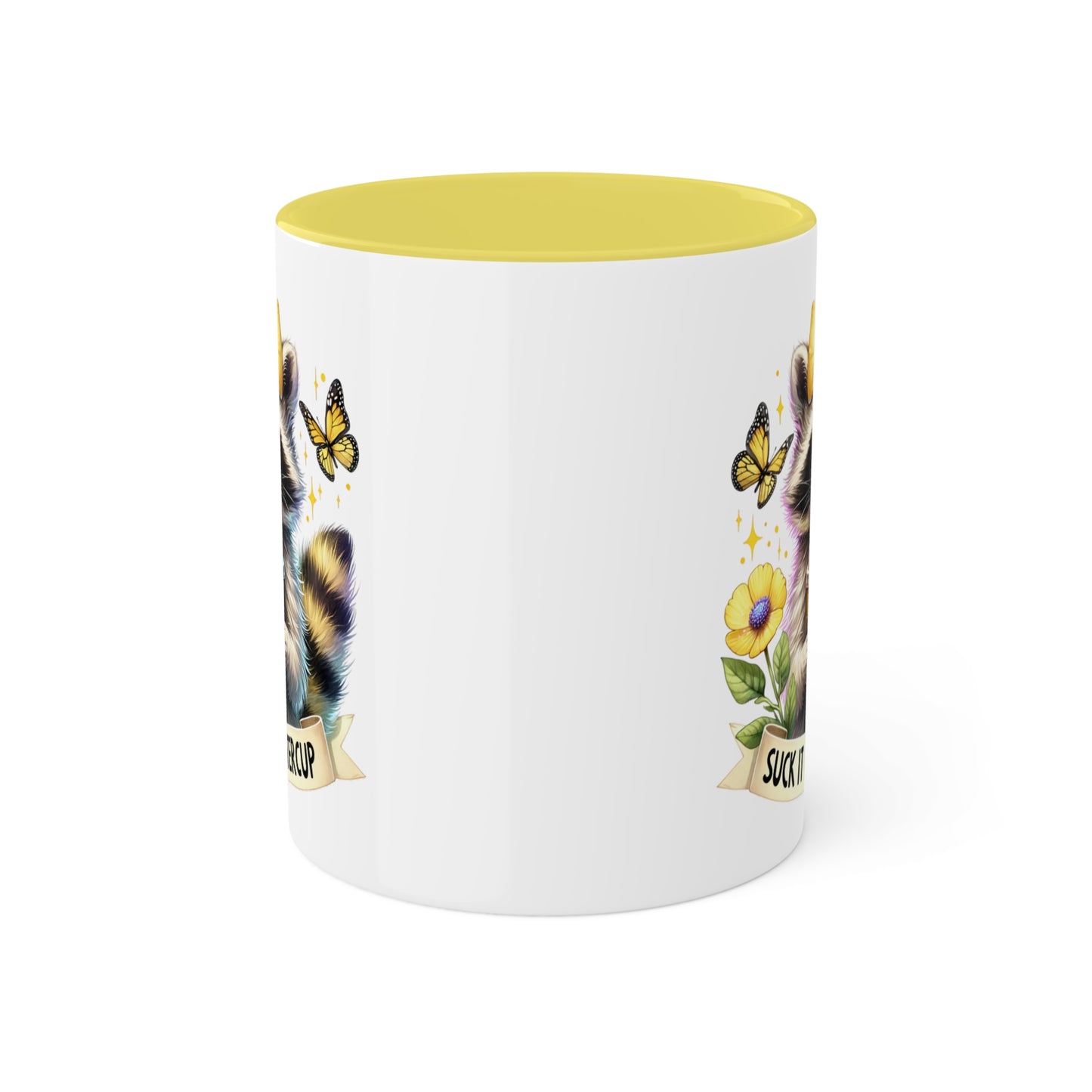 Colorful Mugs, 15oz, Suck It Up Buter Cup