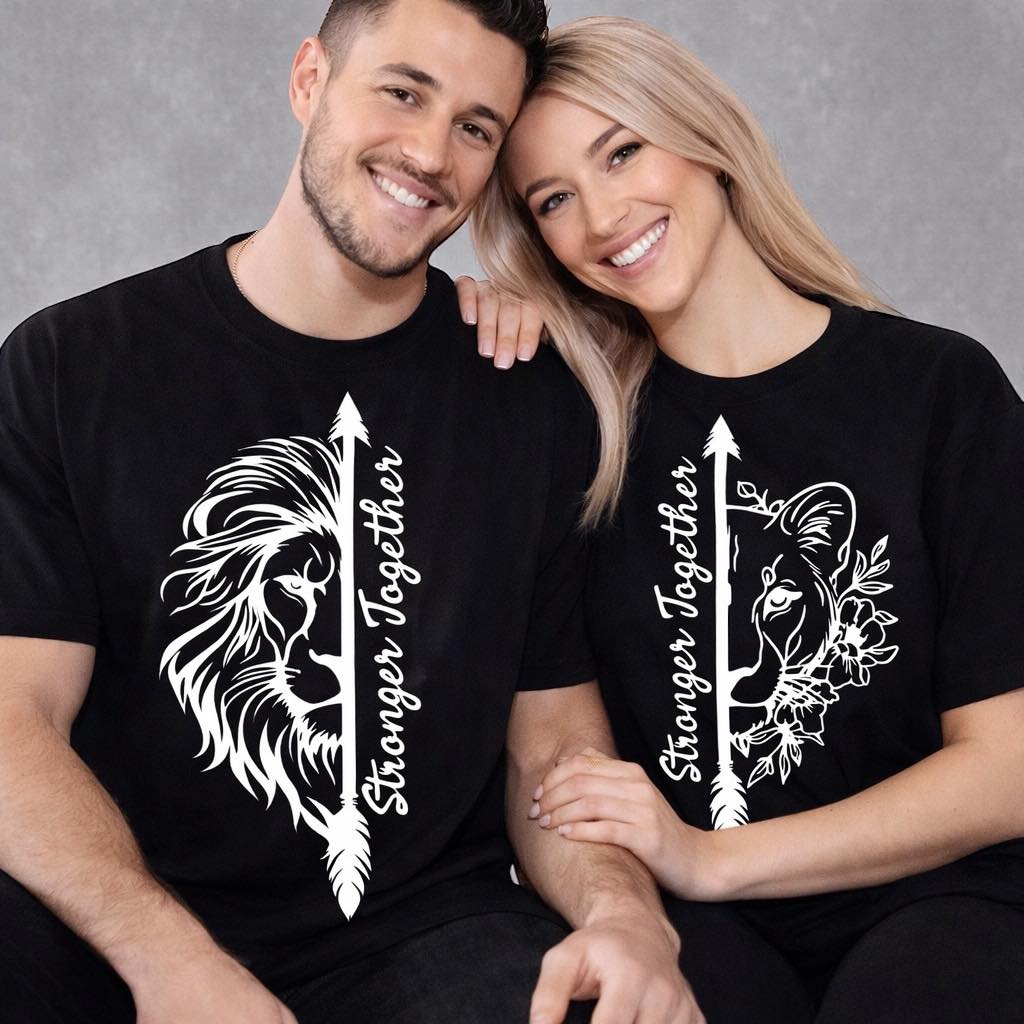 Stronger Together Matching Couples T-Shirts – Meaningful Valentine’s Day & Anniversary Gift | Wynn’s Witty Works