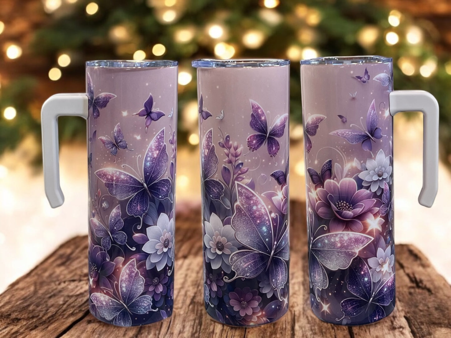 Gorgeous, butterfly 20oz Stainless Steel Tumbler with Handle