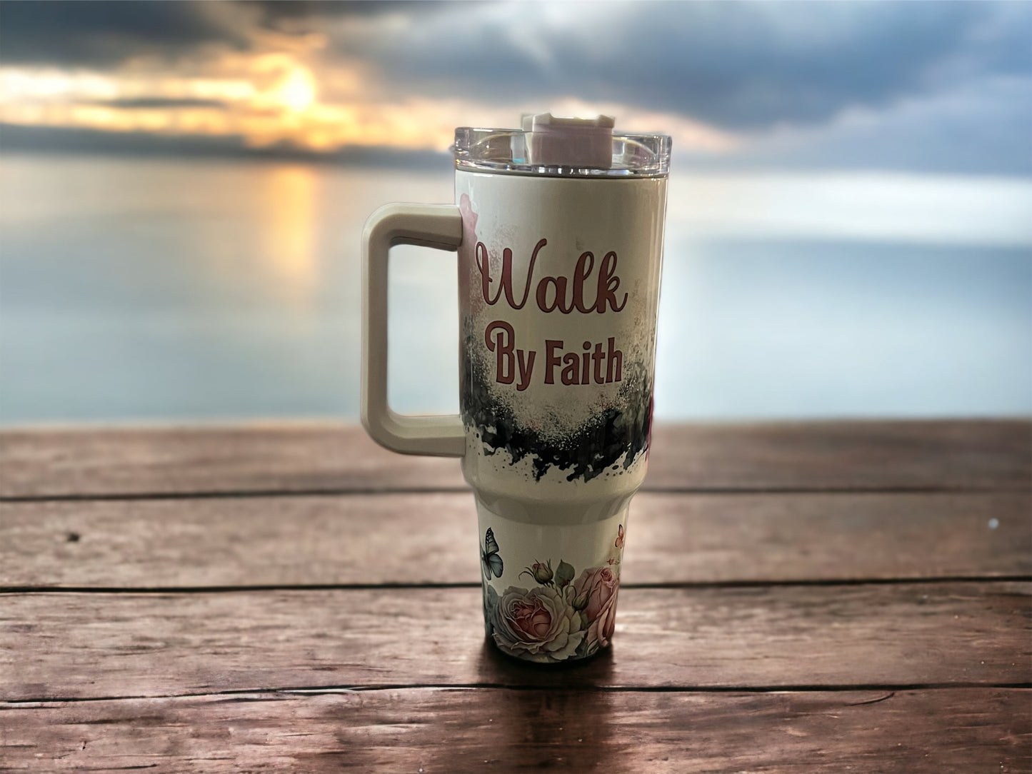 Walk by Faith 40oz Stainless Steel 40oz large Thirst Quencher Travel Cups Tumblers Water Bottles