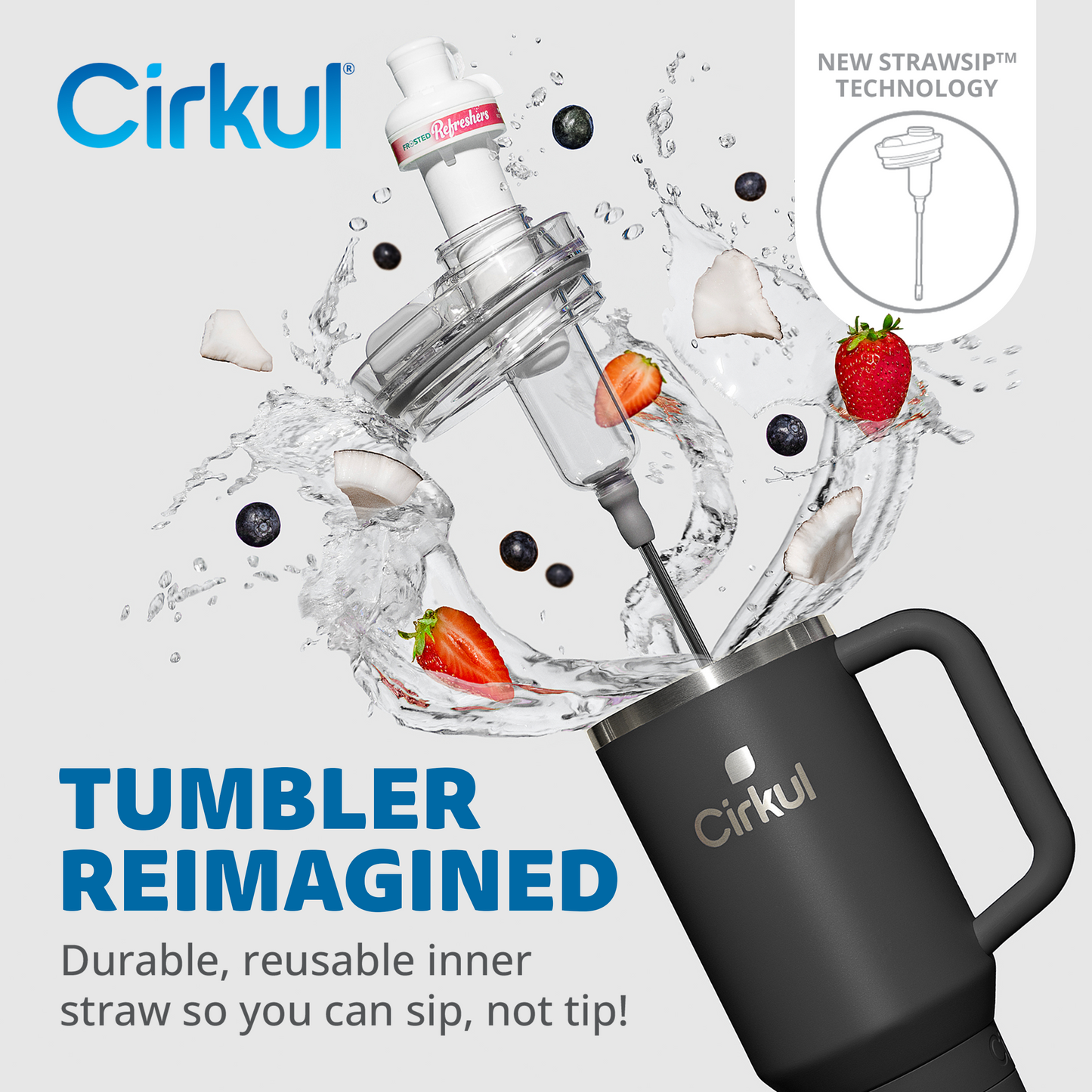 Custom Engraved Black Cirkul 40oz All Day Straw Sip Stanley Style