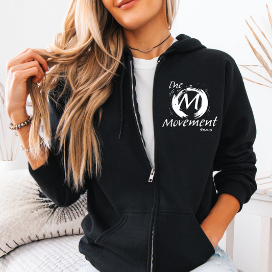The Movement Studio Adult  Black or White Full-Zip Hoodie Classic Comfort Meets Studio Style
