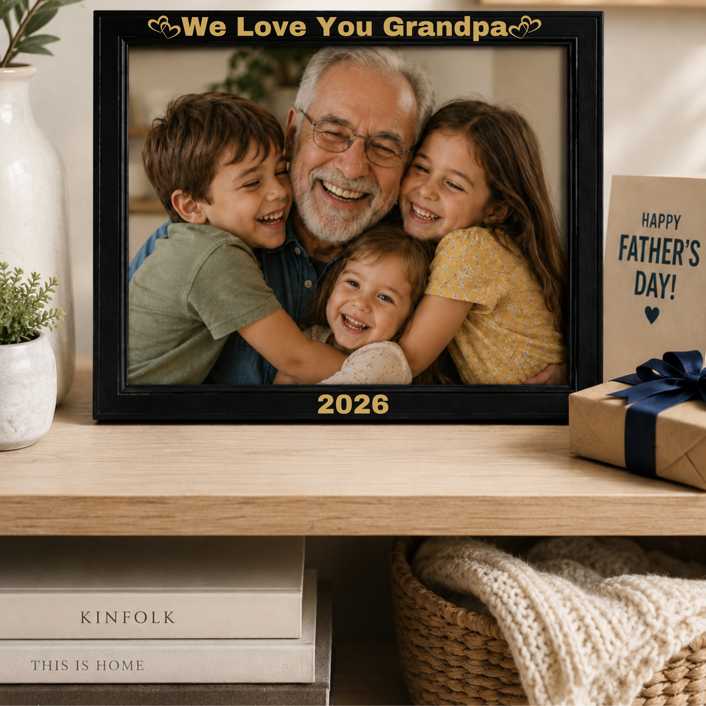 Personalized Engraved Father’s Day Photo Frame – Custom Keepsake Gift for Dad