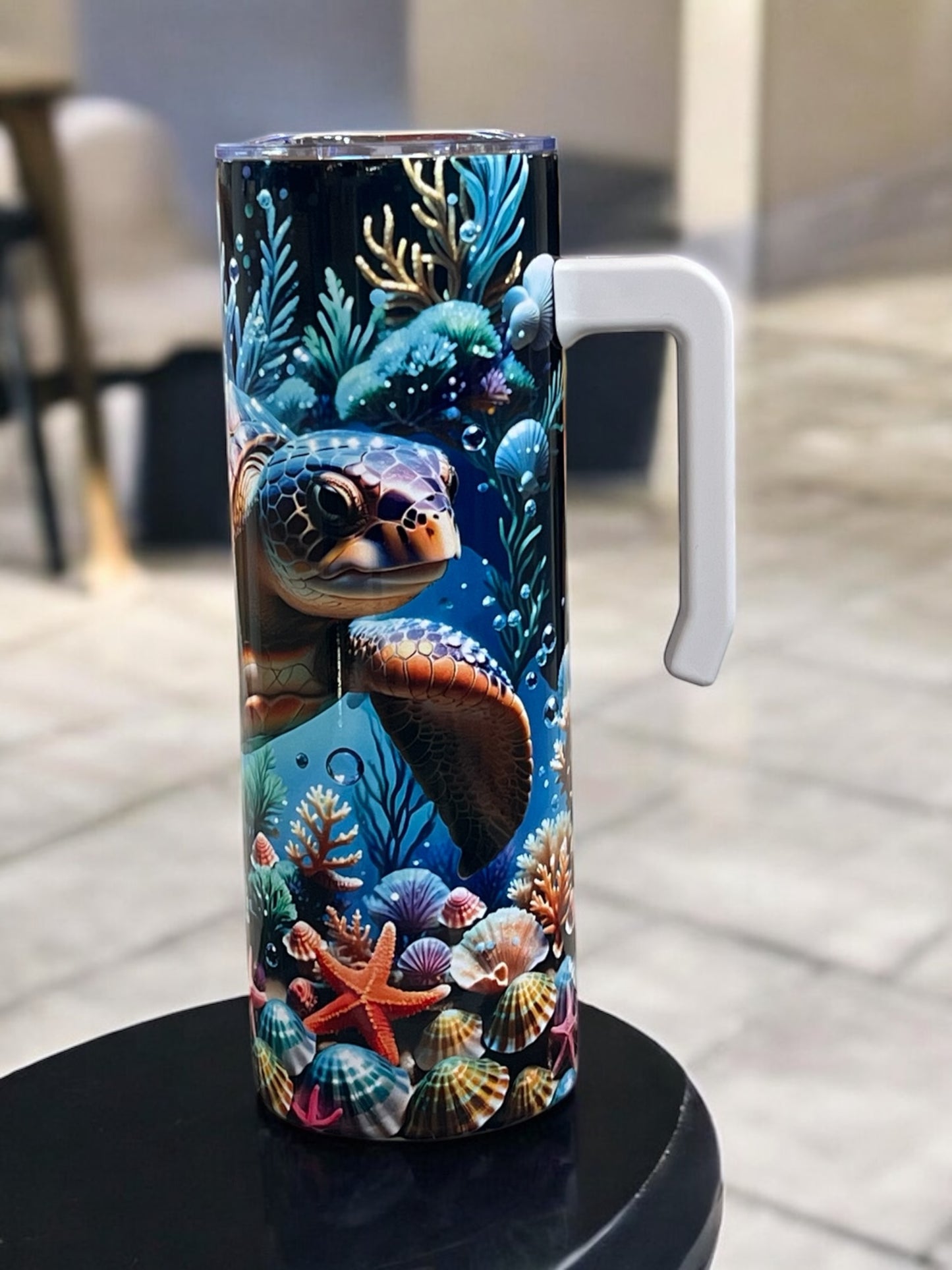 Beautiful Turtle 20oz Stainless Steel Tumbler with Handle