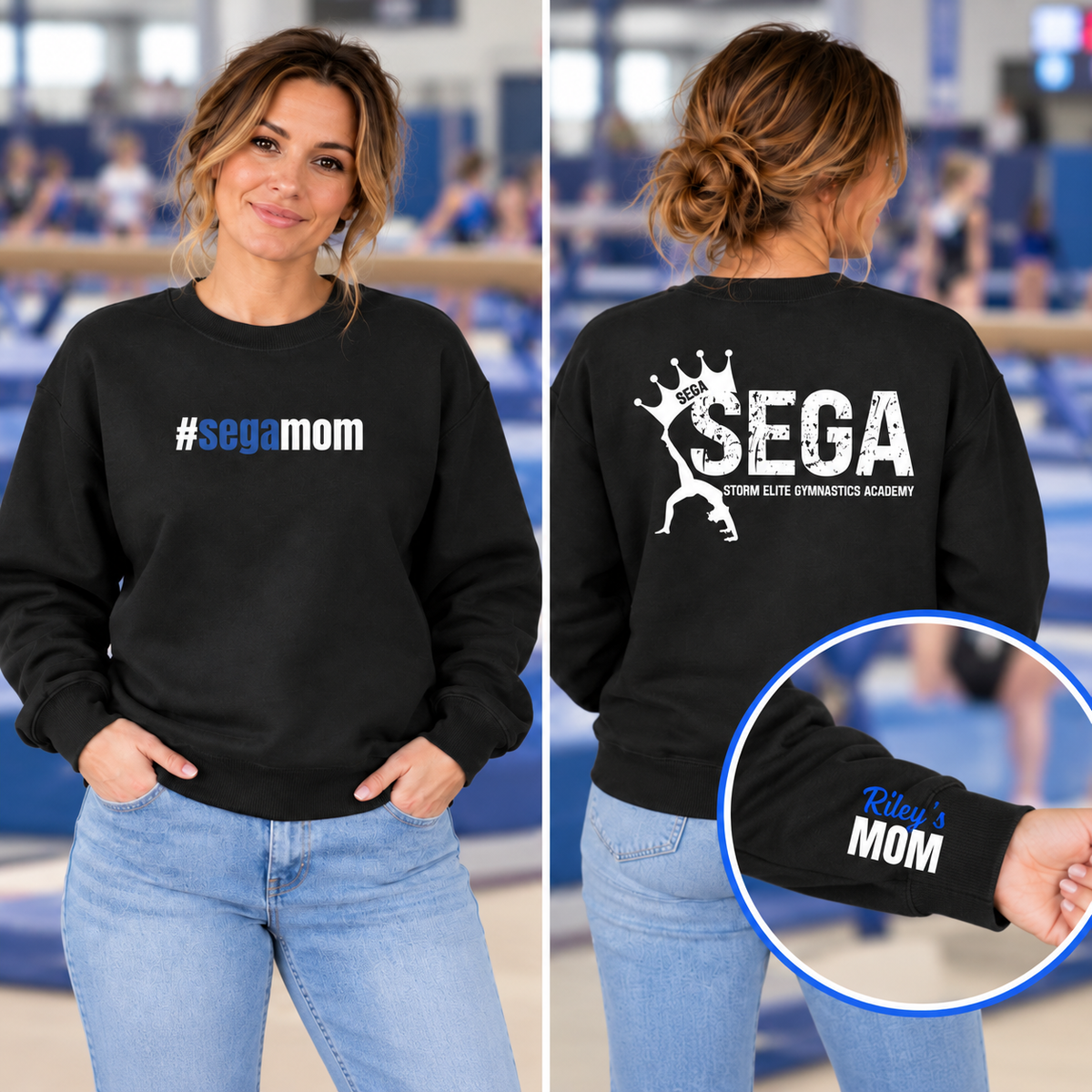 SEGA Gymnastics Mom Sweatshirts | Personalized Team Pride