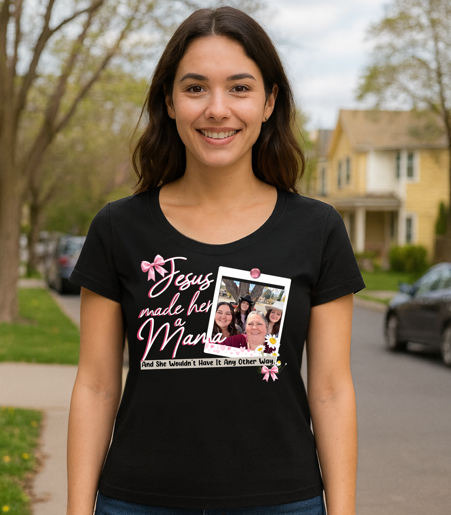 🎄Custom Christian Mom Sweatshirt or T-Shirt – Personalized Photo Mama Grandma Shirt – Faith-Based Mother’s Day & Christmas Gift