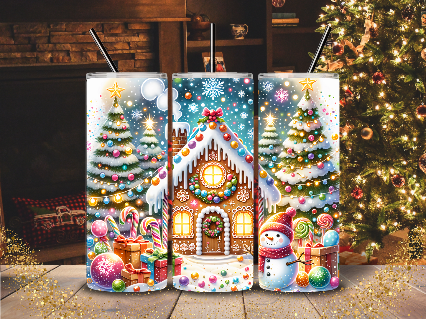 20oz HOLOGRAPHIC Shimmer Tumbler- Christmas