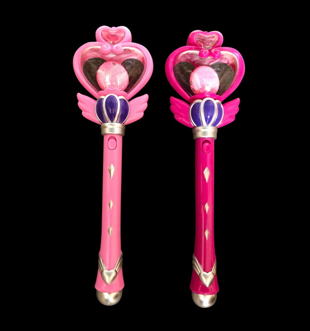 LED Light Up Spinning Heart Wand with Wings