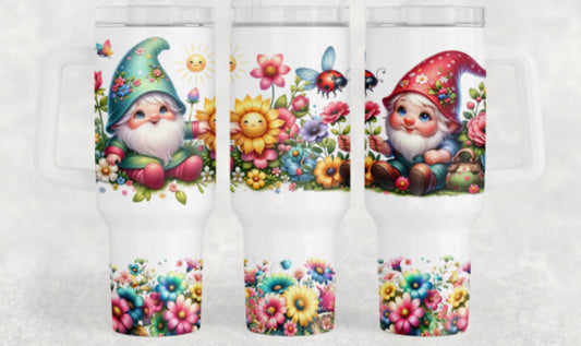 Gorgeous Garden Gnomes Beautiful Holographic Sparkle 40oz Cup Water Bottles - Reusable Portable Drinkware for Everyday Use