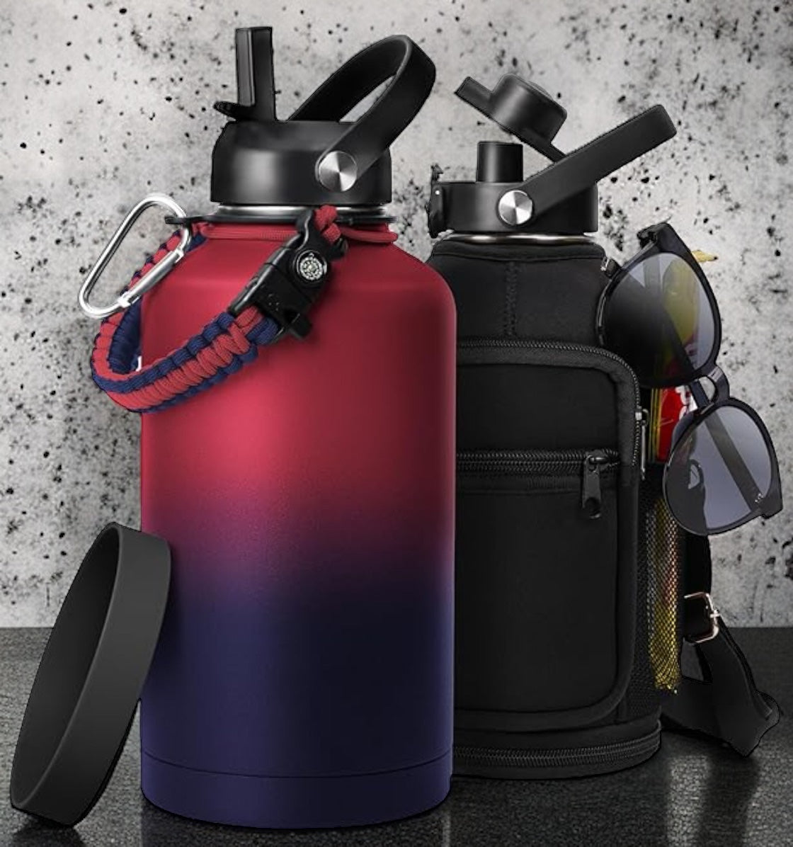 64 ounce leak proof water bottle & carrying bag