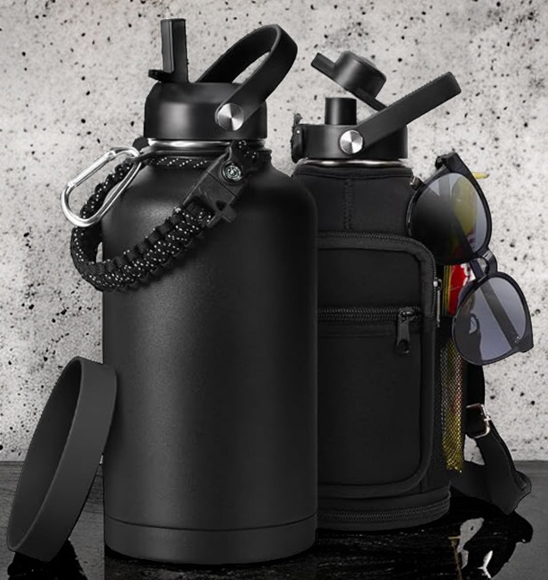 64 ounce leak proof water bottle & carrying bag
