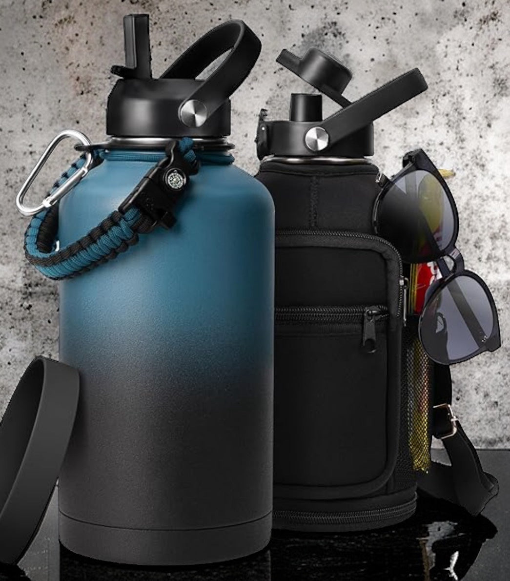 64 ounce leak proof water bottle & carrying bag