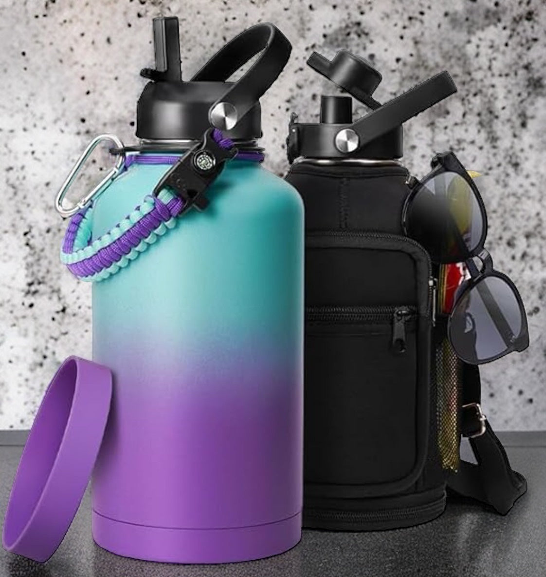 64 ounce leak proof water bottle & carrying bag