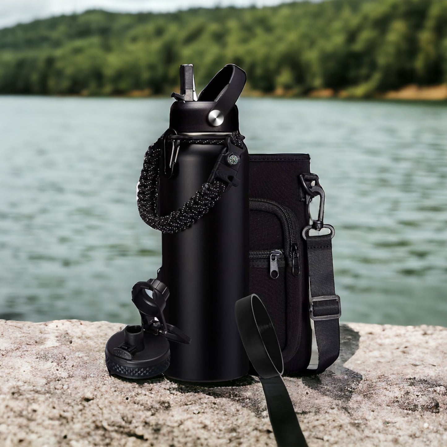 40 ounce leakproof water bottle & carrying bag