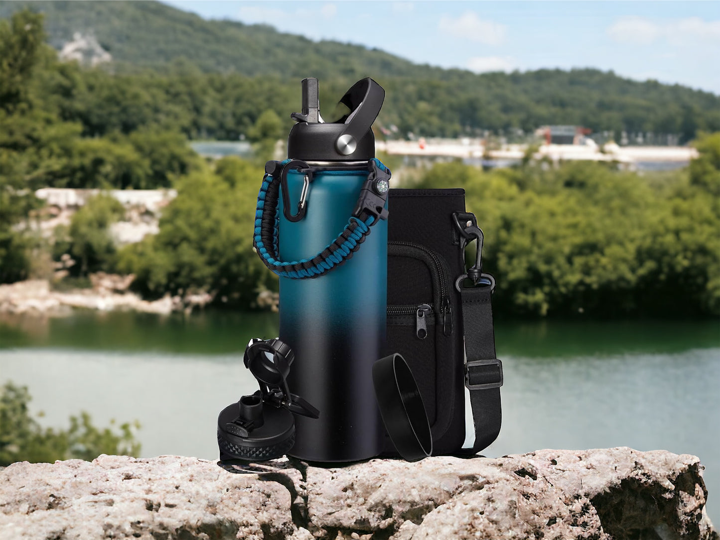 40 ounce leakproof water bottle & carrying bag