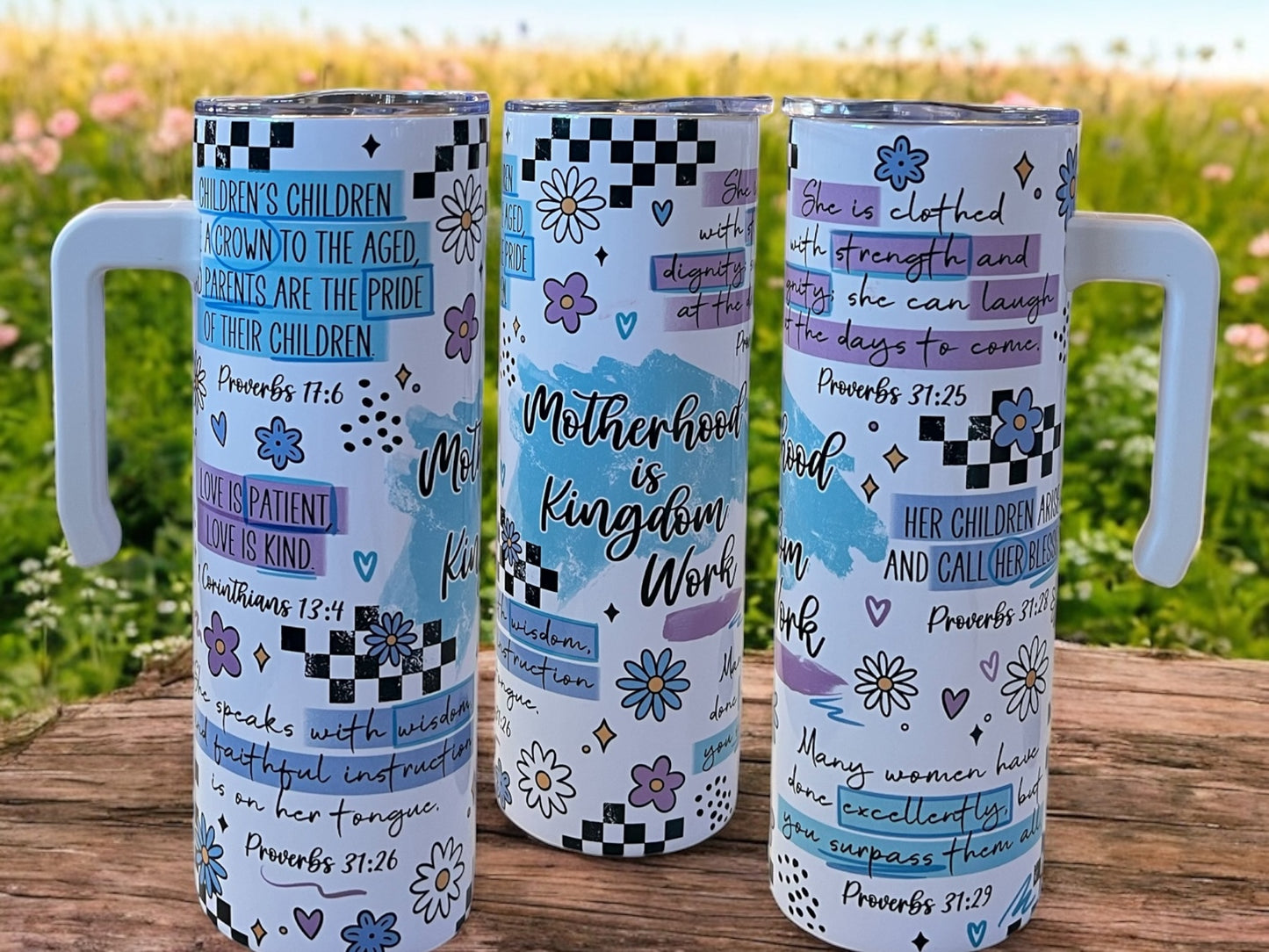 Motherhood is kingdom work 20oz Stainless Steel Tumbler with Handle
