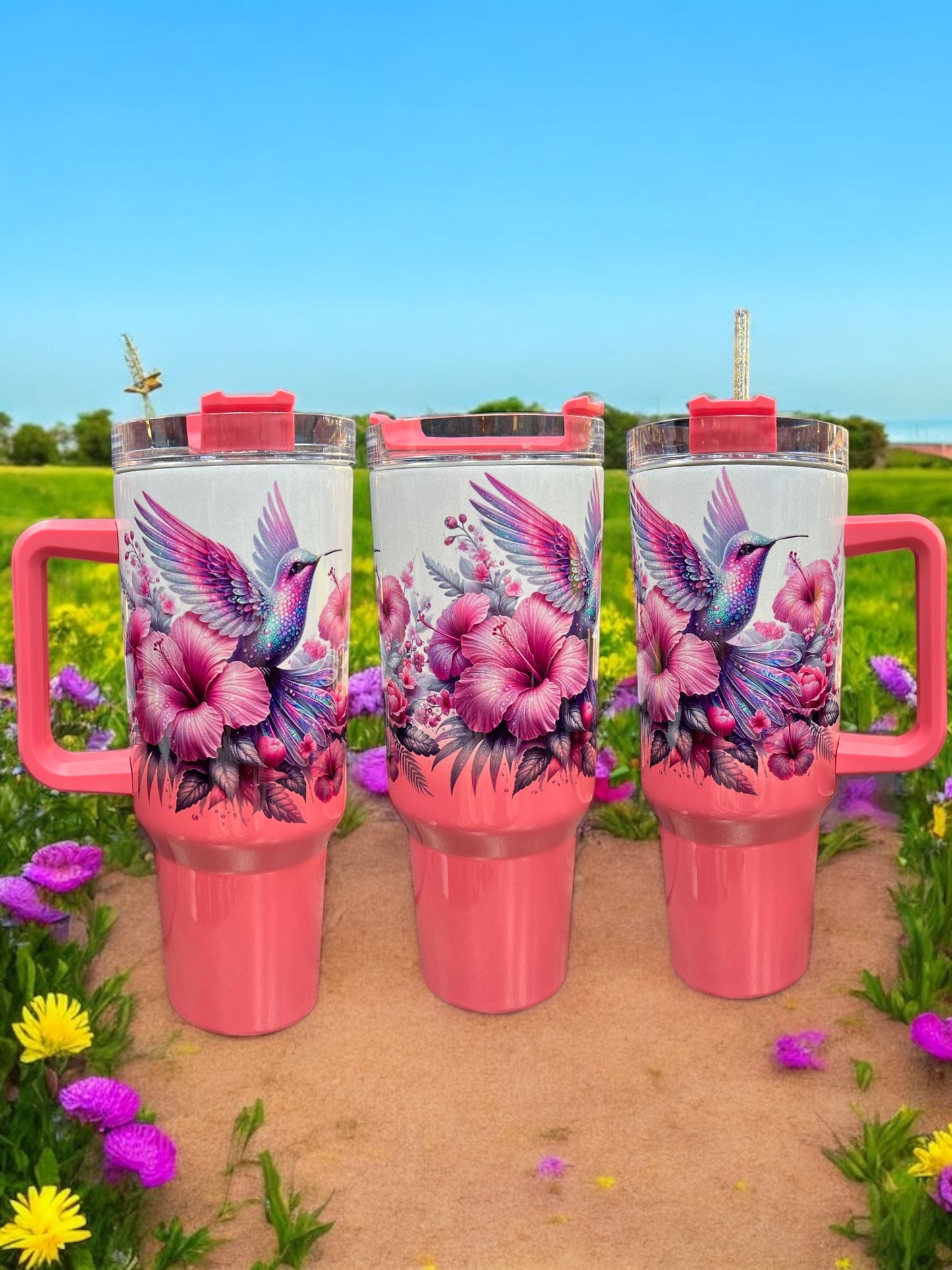 holographic shimmer hummingbird– 40oz Stainless Steel Thirst Quencher