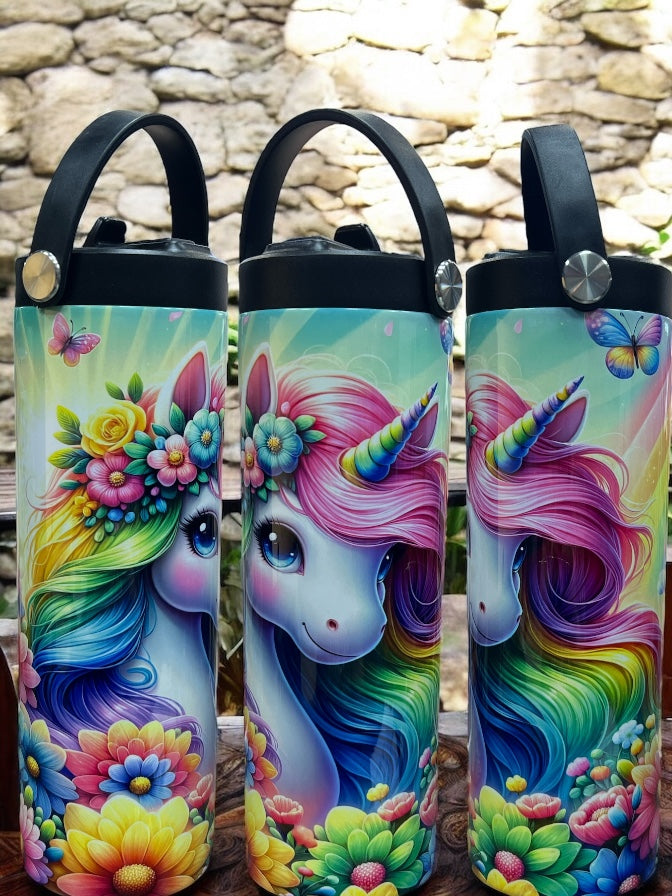 Bright unicorn 20oz Leak-Proof Stainless Steel Water Bottle Bright, Colorful Design