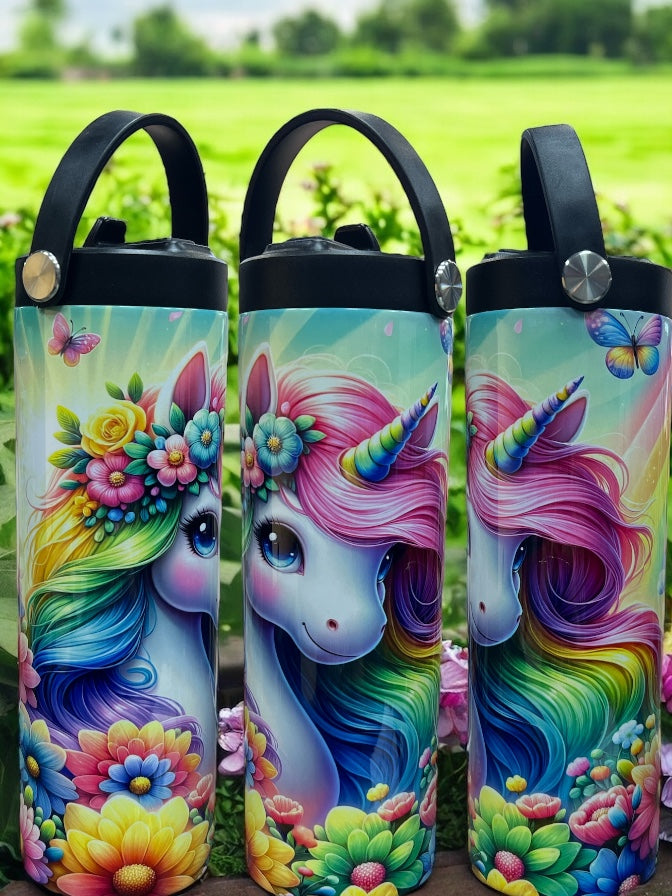 Bright unicorn 20oz Leak-Proof Stainless Steel Water Bottle Bright, Colorful Design