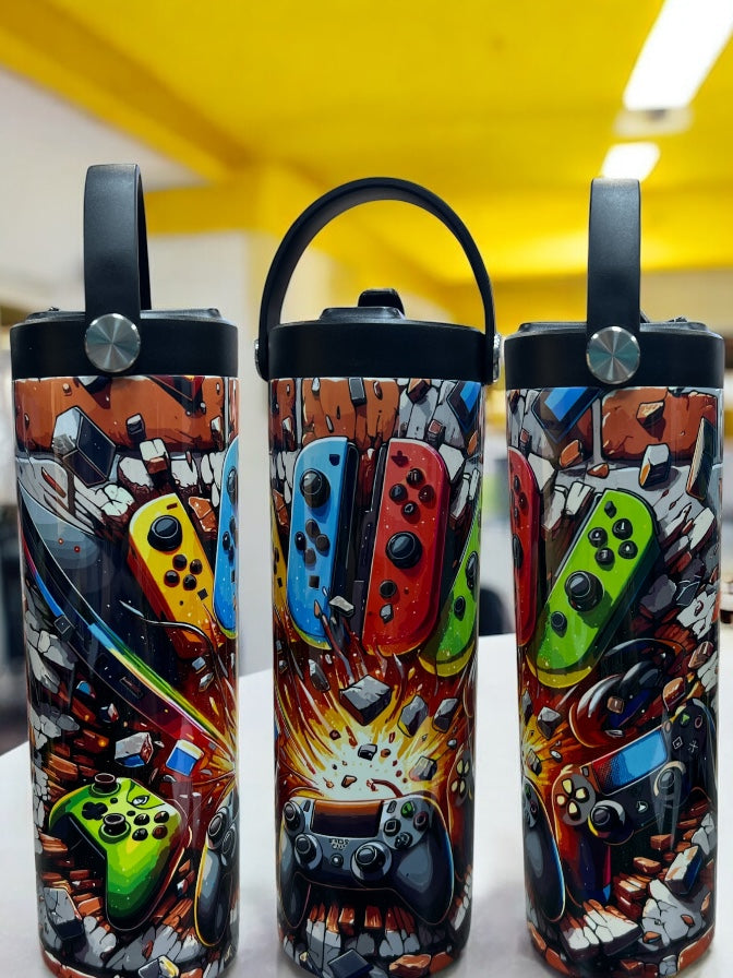 Gamer Water Bottle 20 ounce stainless steel leak proof water bottle