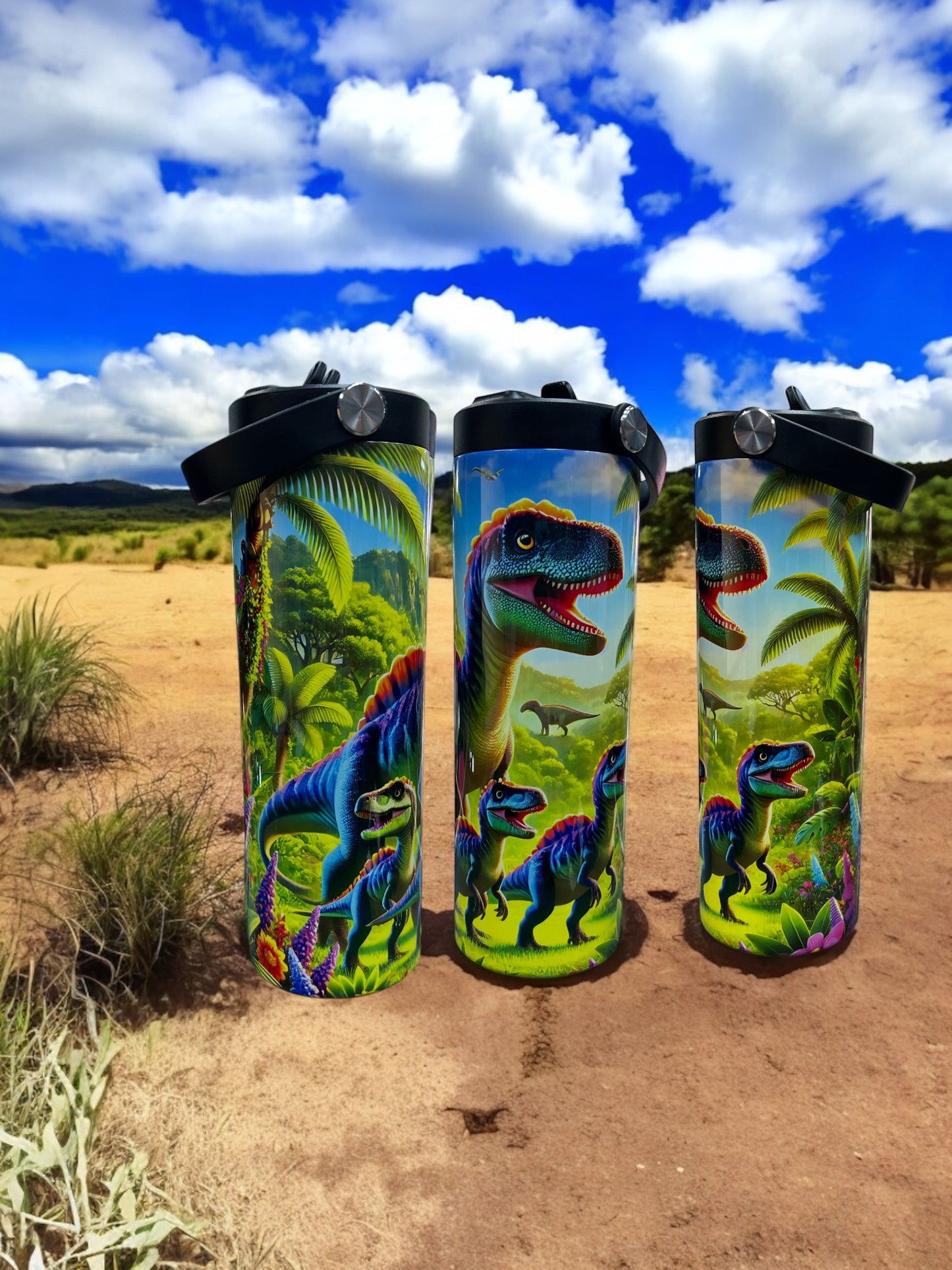 Rapture Dinosaur 20 ounce stainless steel leak proof water bottle