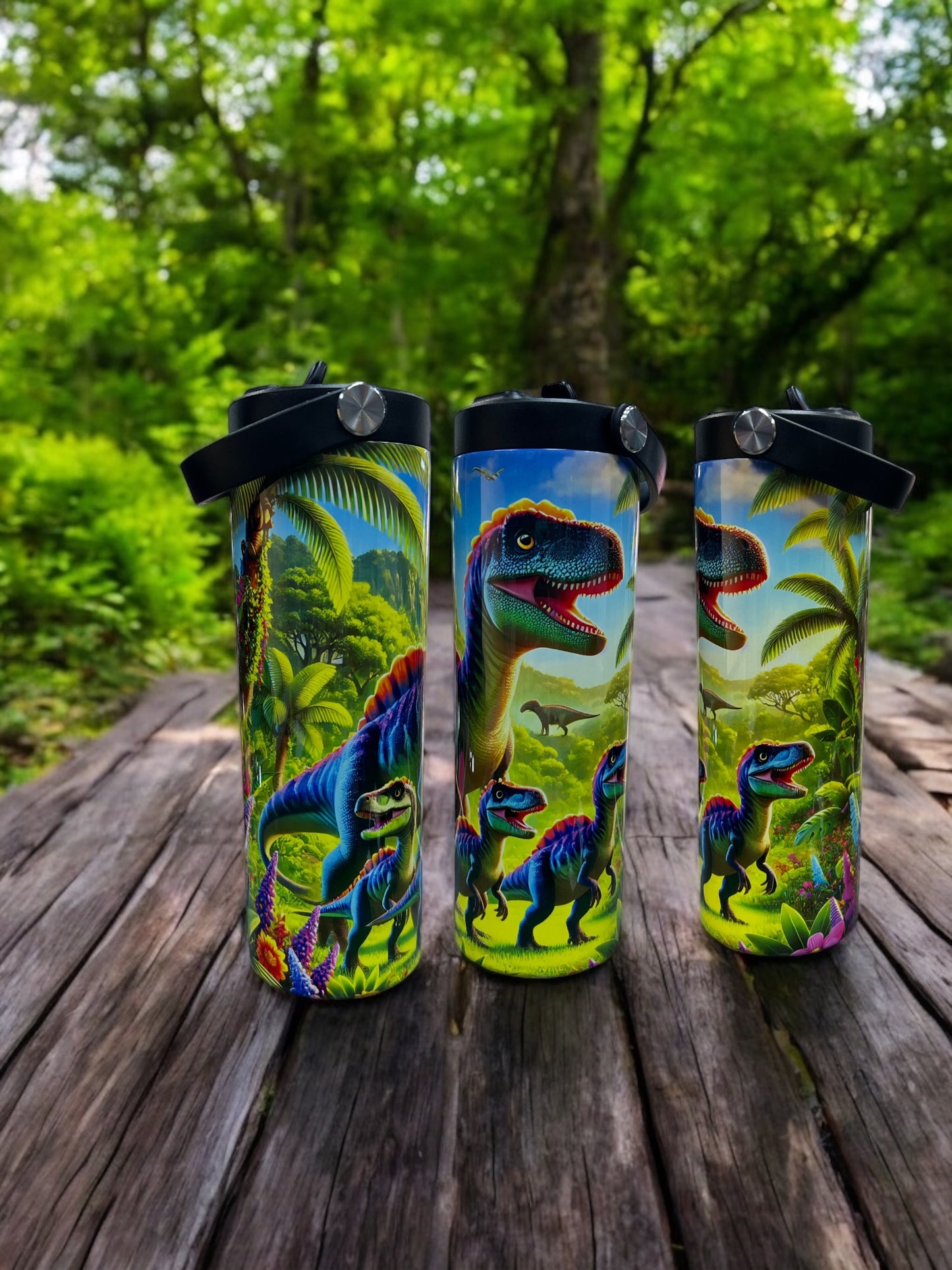 Rapture Dinosaur 20 ounce stainless steel leak proof water bottle