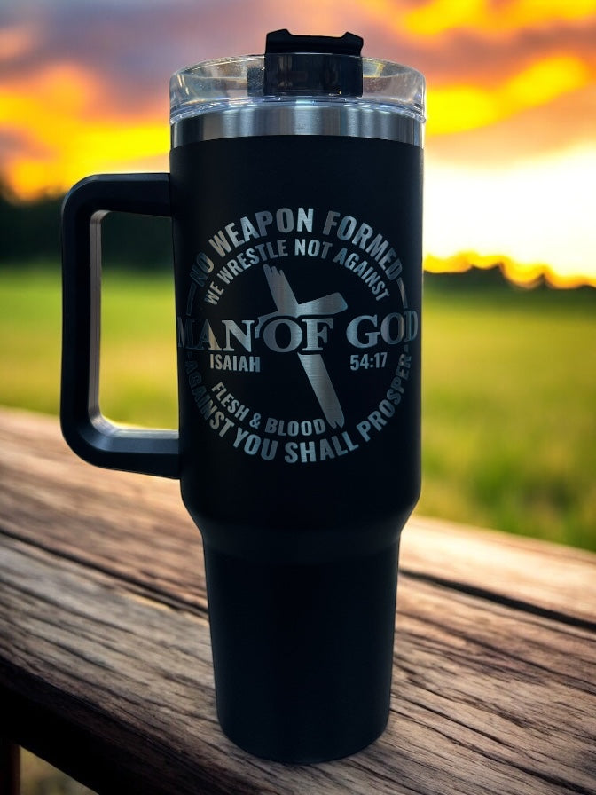 Man of God, Stainless Steel 40oz Thirst Quencher Travel Cup