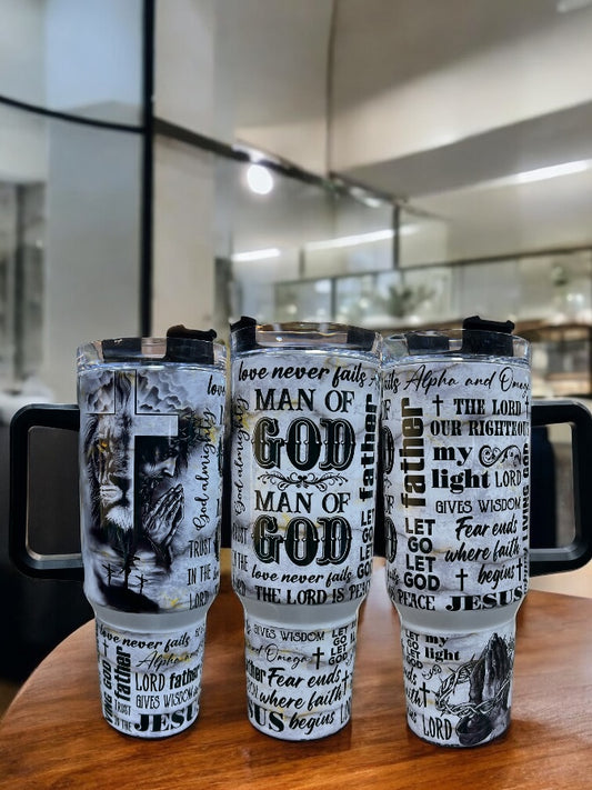 Man of God Stainless Steel 40oz Thirst Quencher Travel Cup