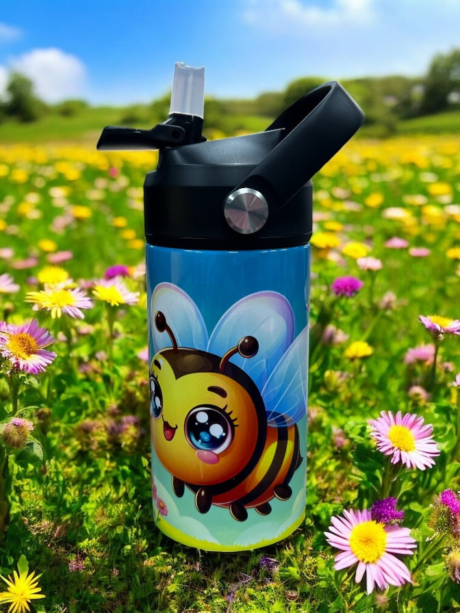 ππ BEE HYDRATED, LITTLE ONE! ππ 12oz Stainless Steel Kids Water Bottle β Cute Bee Design