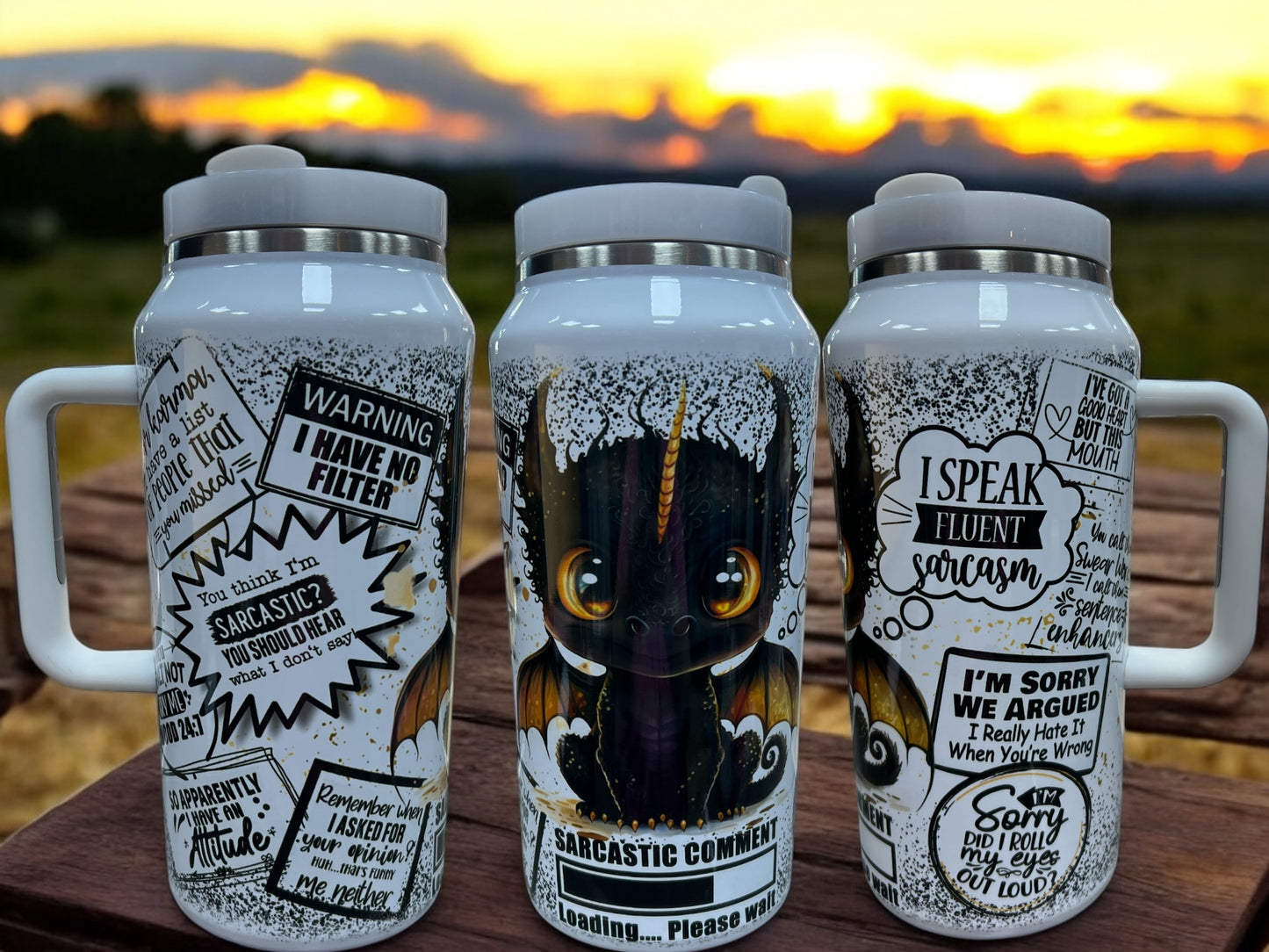 🐲🔥 64oz "Sarcastic Dragon"64oz Quencher Unleash the sarcasm