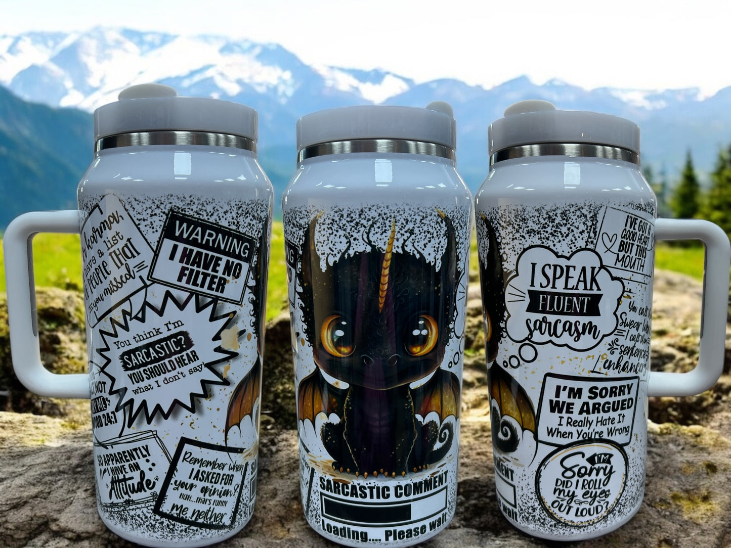 🐲🔥 64oz "Sarcastic Dragon"64oz Quencher Unleash the sarcasm