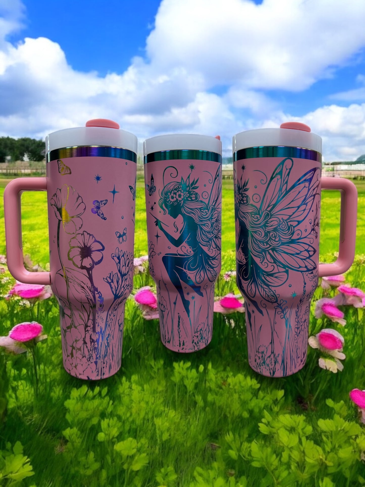 Fairy Rainbow 40oz Stainless Steel Thirst Quencher Travel Cup Tumblers