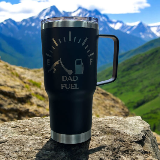 20oz Engraved Travel Tumbler- Dad fuel