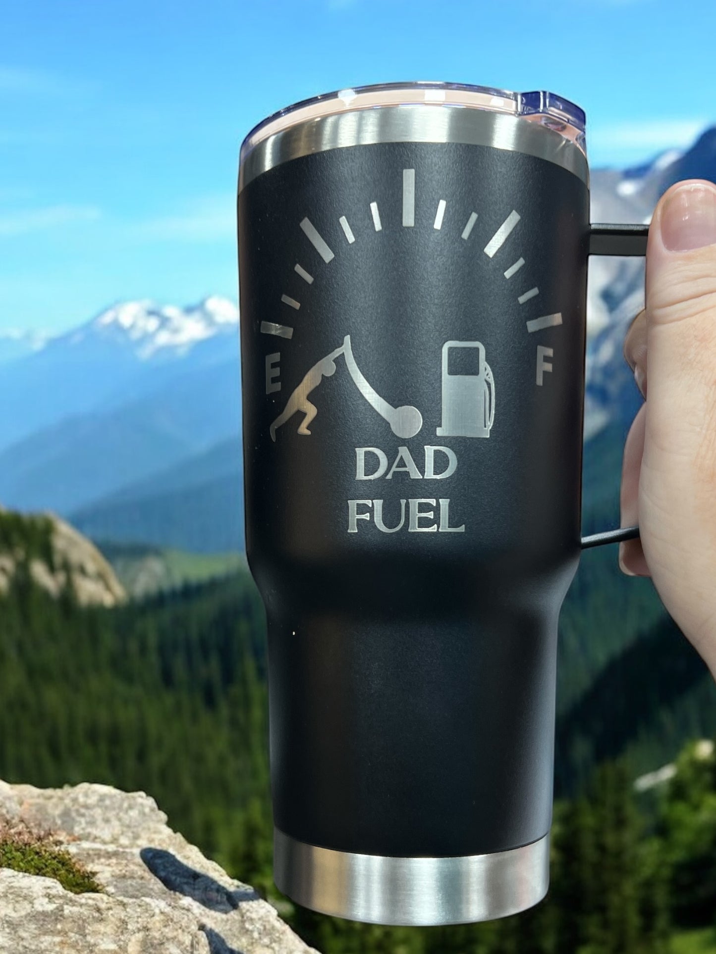 20oz Engraved Travel Tumbler- Dad fuel