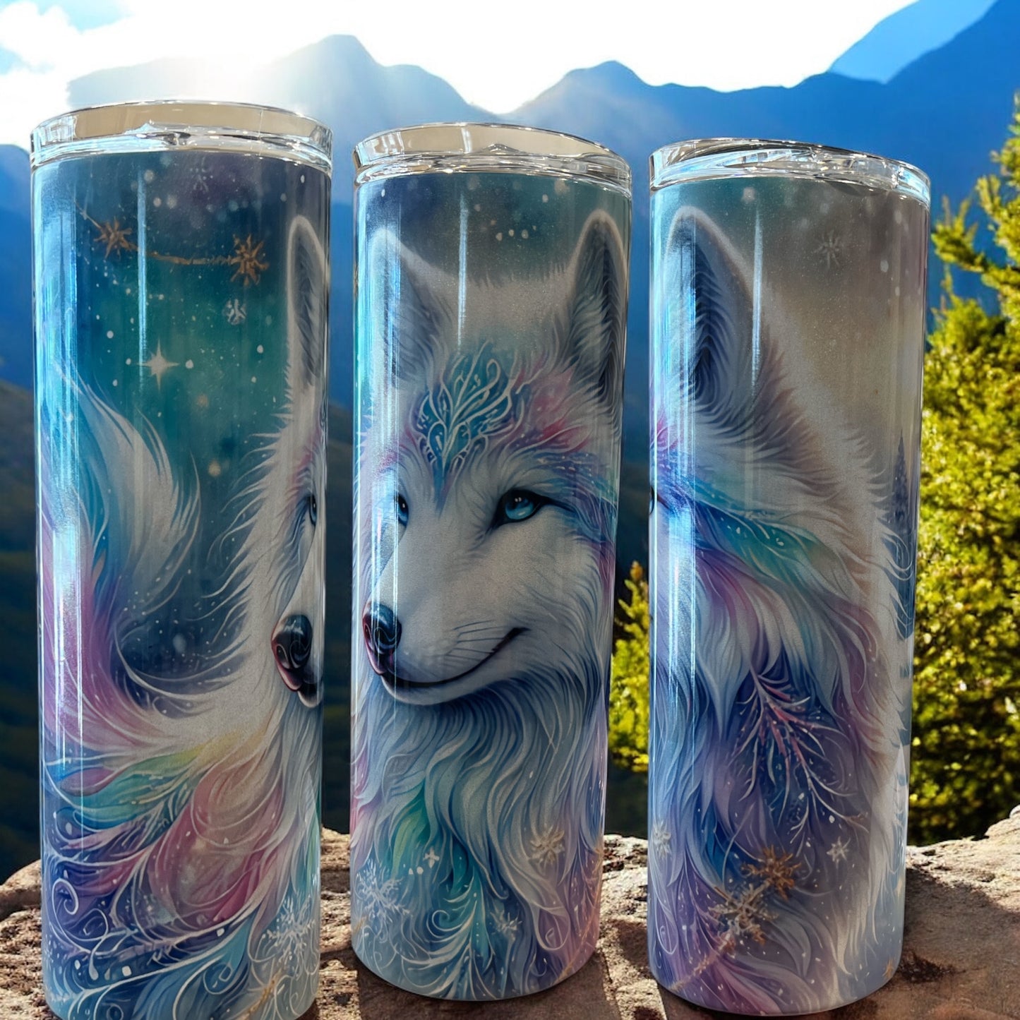 Beautiful Wolf -20oz Stainless Steel Tumbler with Handle
