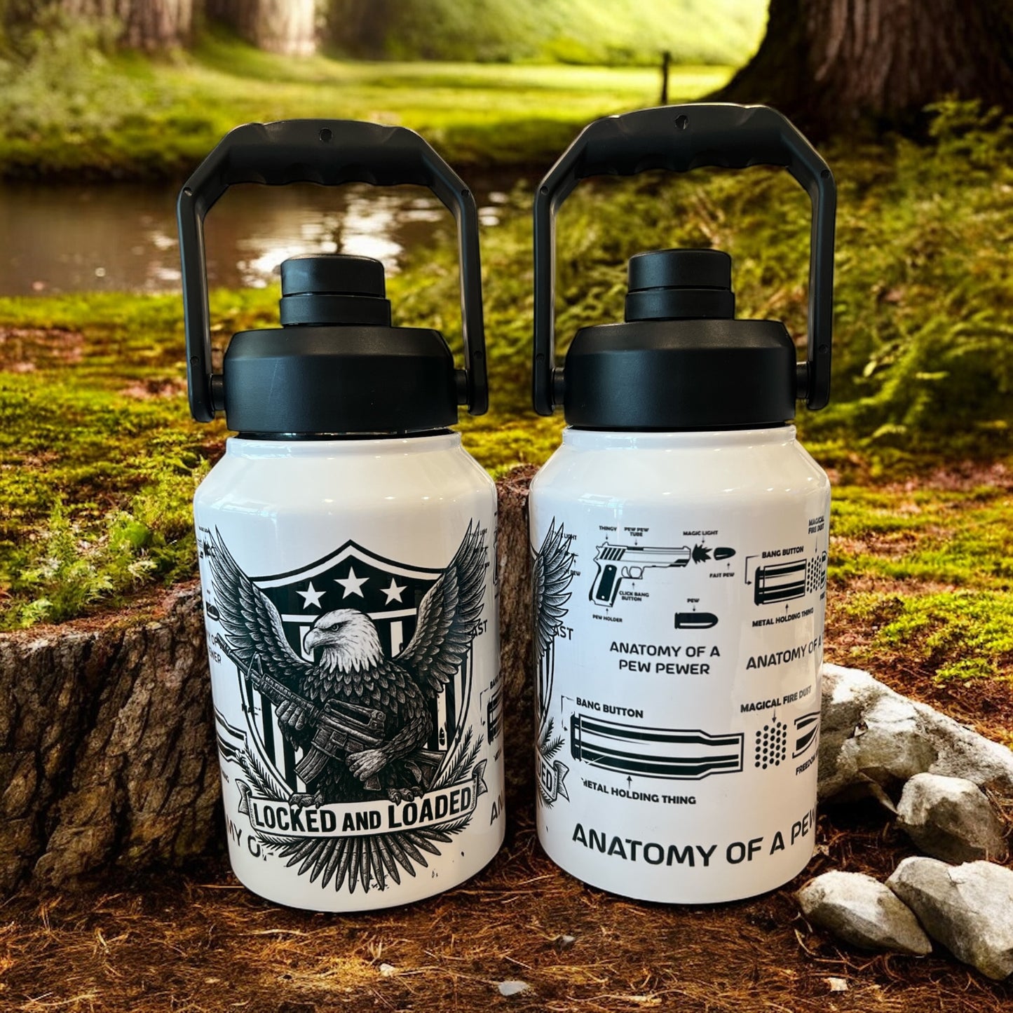 Locked and Loaded Pew Pew stainless steel 70oz Thirst Quencher
