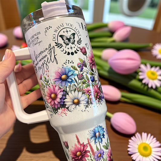 I am Enough -Christian Reminders, 40oz Stainless Steel Thirst Quencher Cup Tumbler