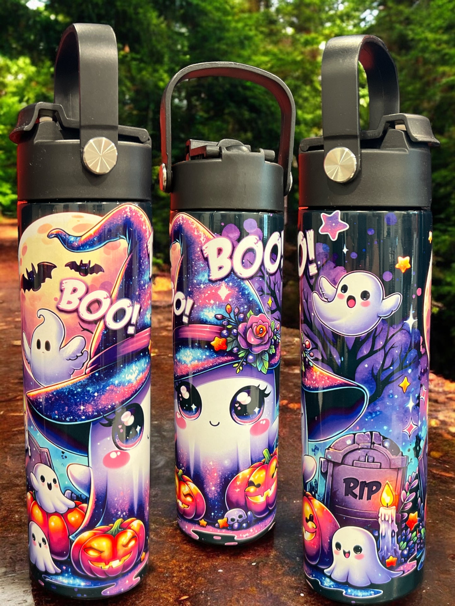 20oz Water Bottles - Cute Ghost Halloween Water Bottle/Tumbler/Coffee Tumbler