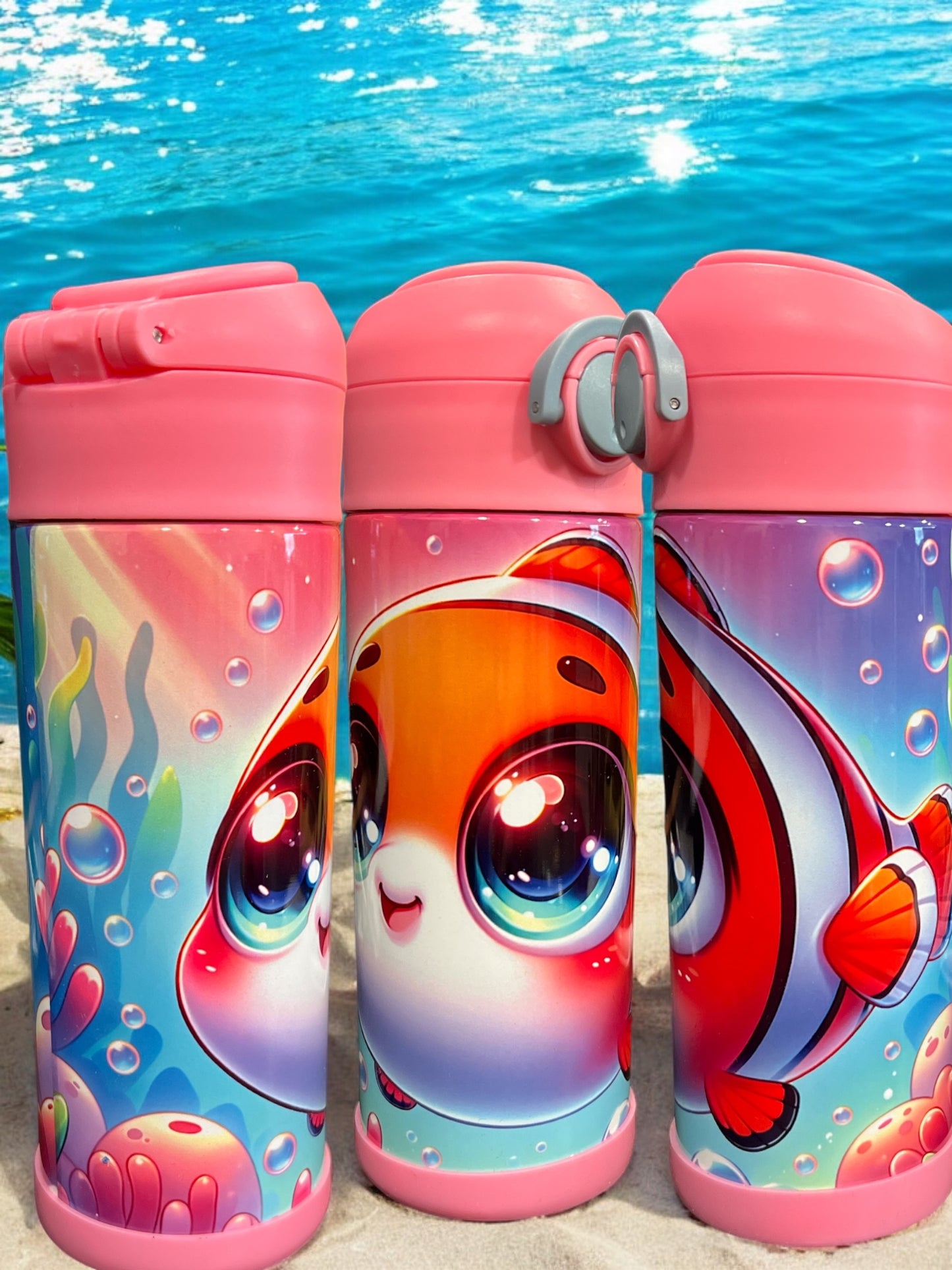 12oz kids water bottles -Cute Fish