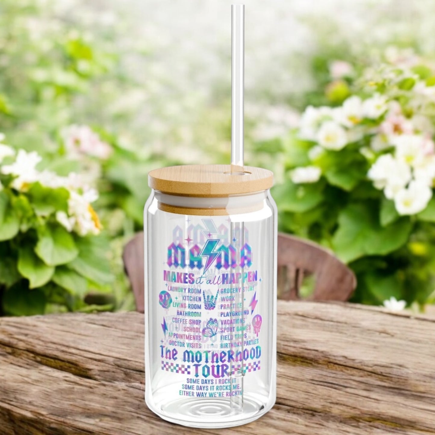 Sipper Glass, 16oz, Mama Tour