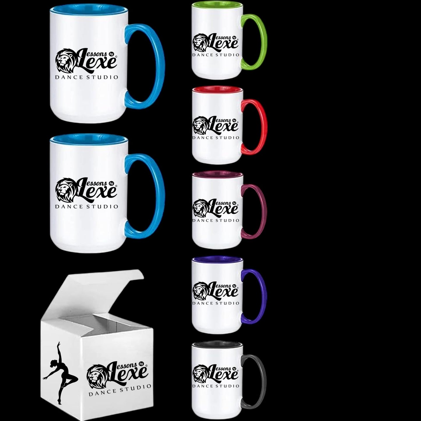 15 oz Ceramic Coffee Mug – “Lexe Dance Studio” Logo
