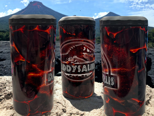 4 in 1 Bottle and Can Holder and Tumbler 16oz- Daddysaurus