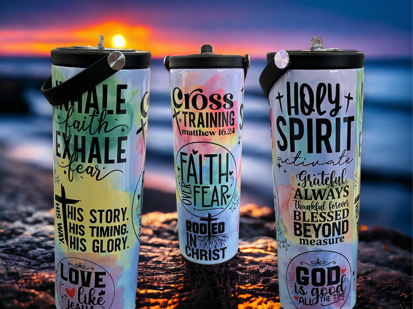 20oz Water Bottles- Faith over Fear/Rooted in Christ
