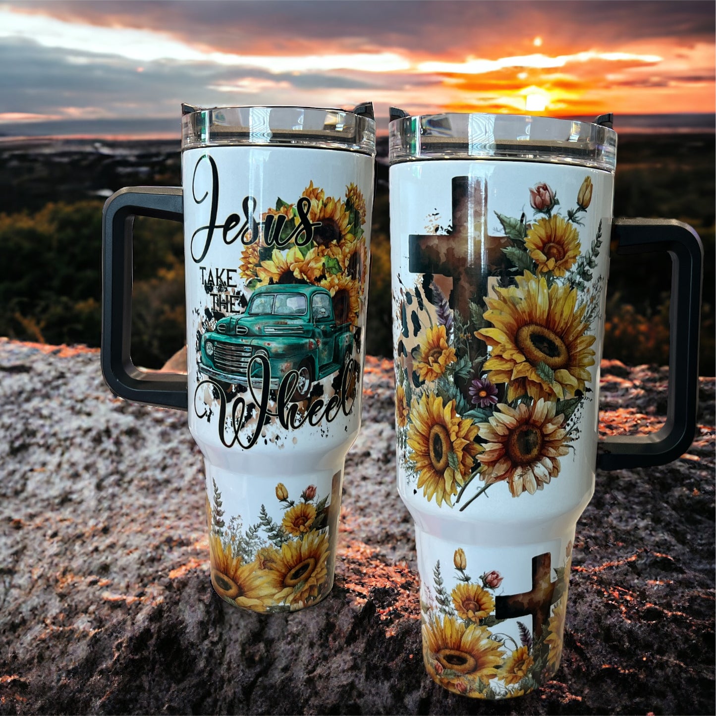 JESUS TAKE THE WHEEL 40oz STANLEY-STYLE THIRST QUENCHER CUP